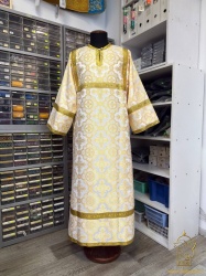 Стихарь алтарный, шелк, белый с золотом.