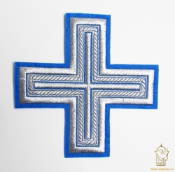 Крест 1 АНДРЕЕВСКИЙ,, синий с серебром,, 14,5 - 16 см