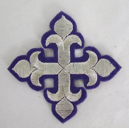 Крест 3 КАПЛЕВИДНЫЙ, фиолетовый с серебром,8-9 см