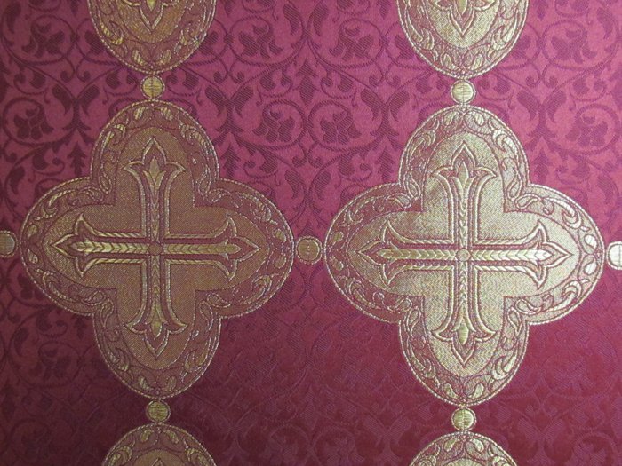 Парча КОЛОМНА, бордо с золотом, шир. 150 см, Рахманово