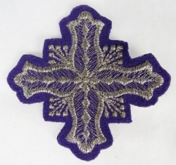 Крест 4 БОЧКА, фиолетовый с серебром,6-7 см