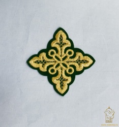 Крест 3 ВОЛОГОДСКИЙ, зеленый с золотом,8-9 см