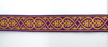 Галун АФИНЫ, фиолетовый с золотом, шир. 1,7 см, ФР