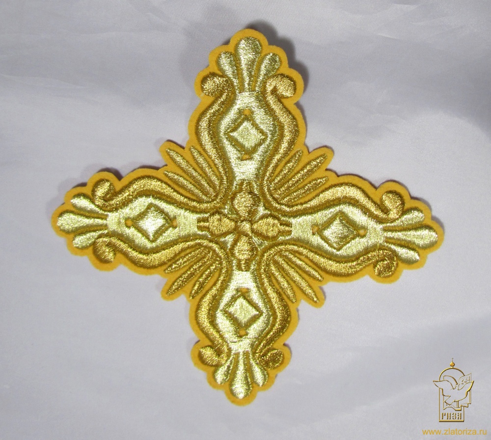 Крест 1 РАКУШКА желтый с золотом, арт. 26321