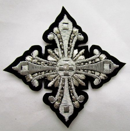 Крест 3 ВАНИН, черный с серебром,8-9 см