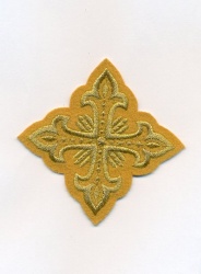 Крест 3 ОСТРЫЙ, желтый с золотом,8-9 см Крест 3 ОСТРЫЙ, желтый с золотом,8-9 см