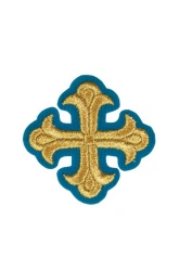 Крест 4 ЛУКОШКО голубой с золотом,6-7 см