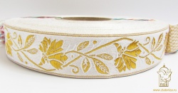 Галун ВАСИЛЕК, белый с золотом, шир. 4 см, РА