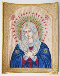 Икона Богородицы УМИЛЕНИЕ, 24 х 18,5 см, вышитая Икона Богородицы УМИЛЕНИЕ, 24 х 18,5 см, вышитая