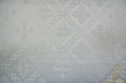 Шелк КОСТРОМА, белый с серебром, шир. 150 см, Рахманово