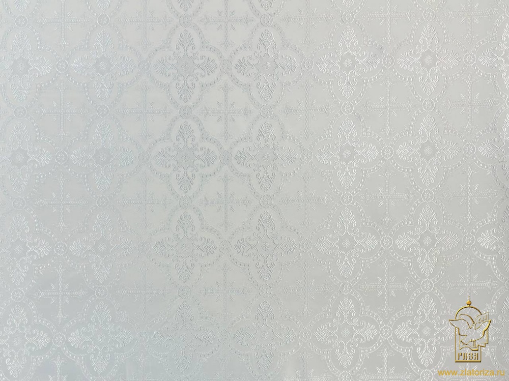 Шелк ПП ВАЛДАЙ, белый с серебром, шир. 150 см