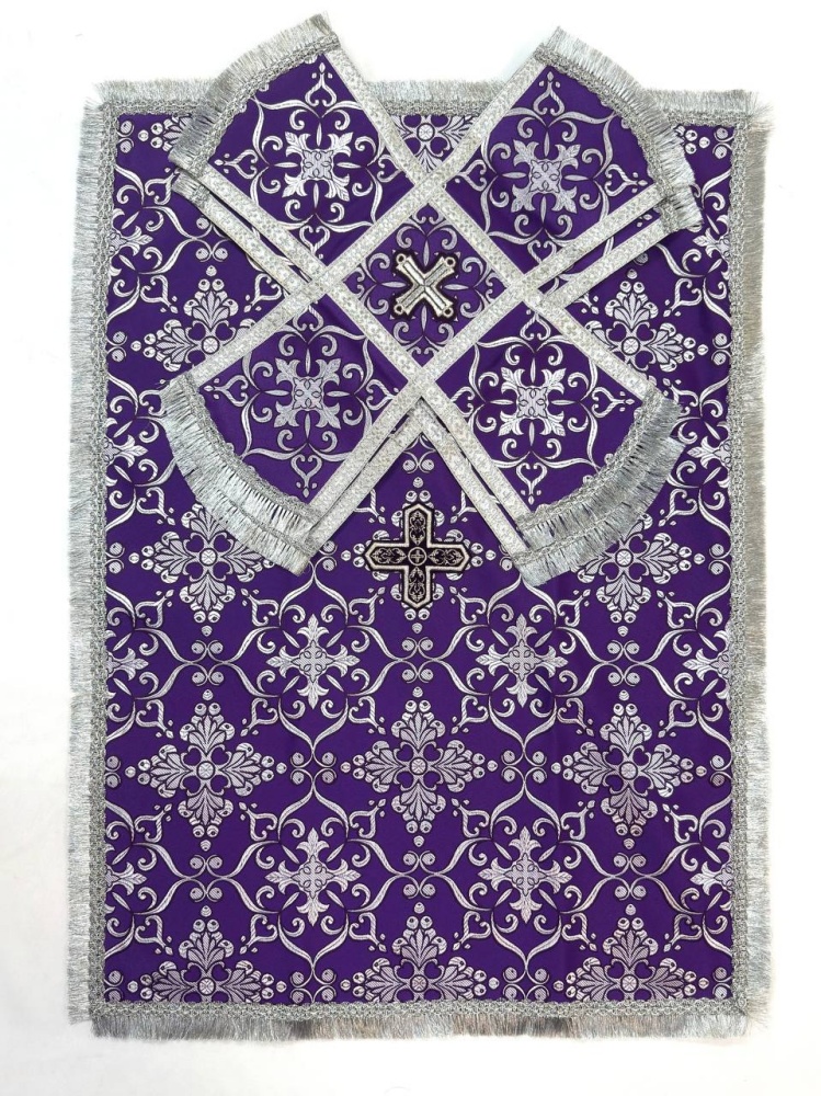 Покровцы шелк, фиолетовые серебро