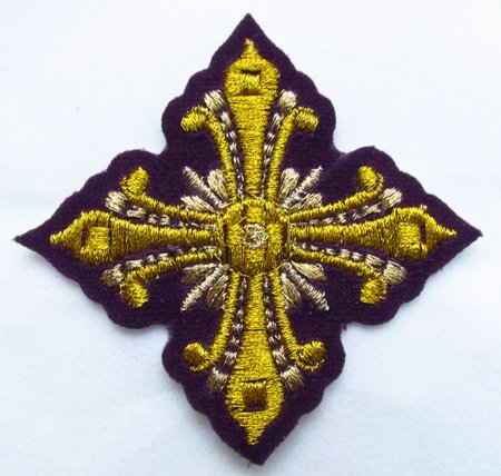 Крест 4 ВАНИН, фиолетовый с золотом,6-7 см