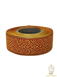 Галун АФИНЫ, красный с золотом, шир. 5 см, РА