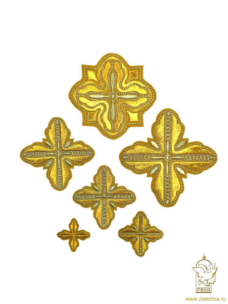 Набор крестов, иерейский, АФАНАСИЙ, горчица с золотом, 14 шт