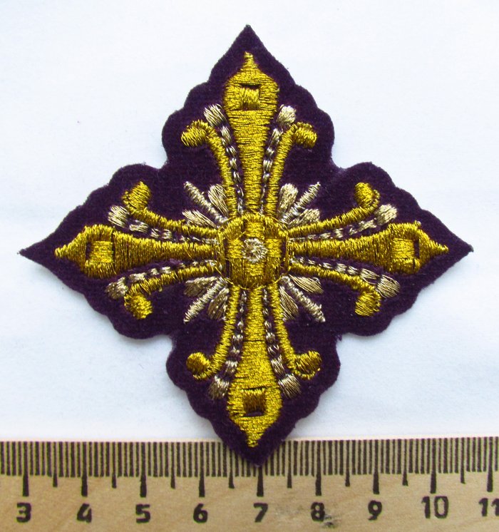 Крест 4 ВАНИН, фиолетовый с золотом,6-7 см