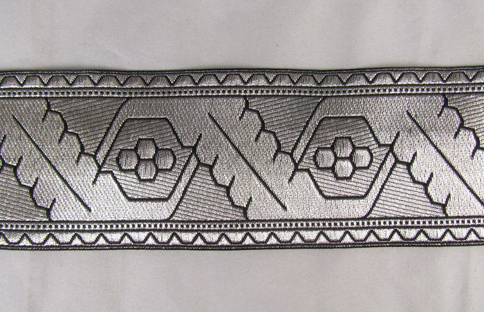 Галун ДУБОК, черный с серебром, шир. 6 см, ФР