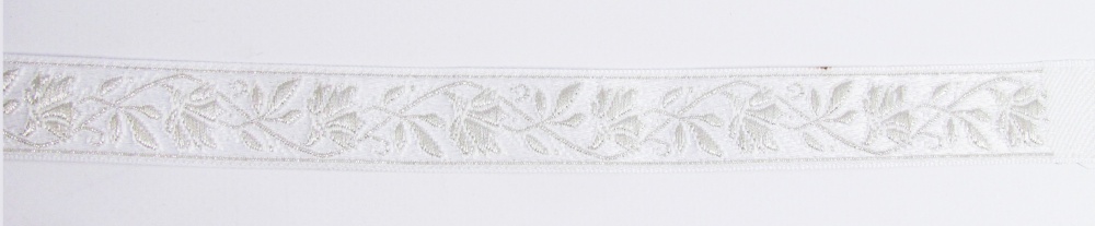 Галун ВАСИЛЕК, белый с серебром, шир. 2,2 см, РА