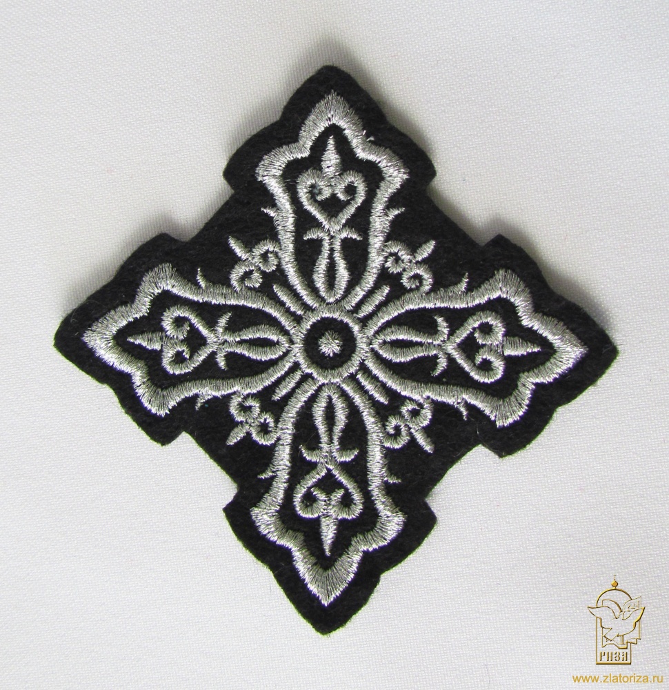 Крест 3 ВИЗАНТИЯ черный с серебром, 8-9 см