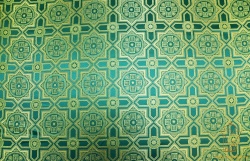 Парча НЕВСКИЙ, зеленая с золотом, шир. 150 см, Рахманово