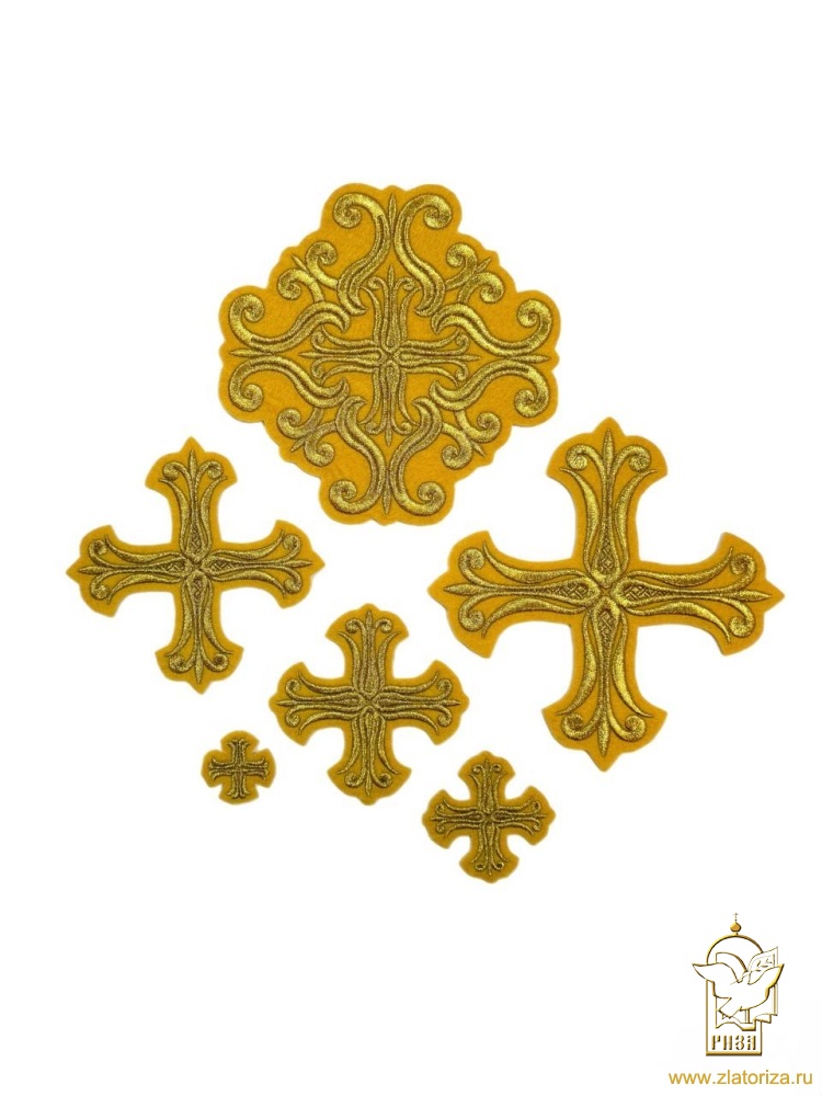 Набор крестов, иерейский, СОФИЯ, желтый с золотом, 14 шт