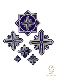 Набор крестов, иерейский, СЕВЕР, фиолетовый с серебром, 14 шт Набор крестов, иерейский, СЕВЕР, фиолетовый с серебром, 14 шт