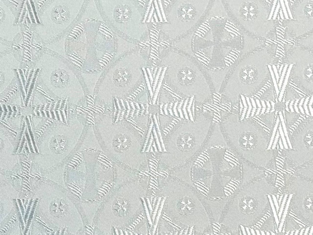 Шелк ЗВОНАРИ, белый с серебром, шир. 150 см, Рахманово