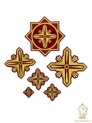 Набор крестов, иерейский, СЕВЕР, бордо с золотом, 14 шт Набор крестов, иерейский, СЕВЕР, бордо с золотом, 14 шт