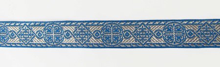 Галун ВИЗАНТИЯ, голубой с сереб, шир. 2,3 см, ФР
