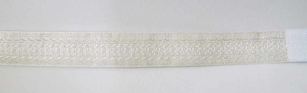 Галун РОМАШКА, белый со светлым серебром, шир. 2,2 см, РА