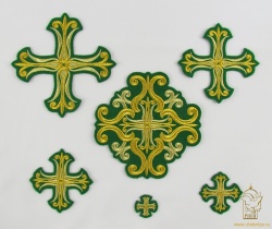 Набор крестов, иерейский, СОФИЯ, зеленый с золотом, 14 шт Набор крестов, иерейский, СОФИЯ, зеленый с золотом, 14 шт