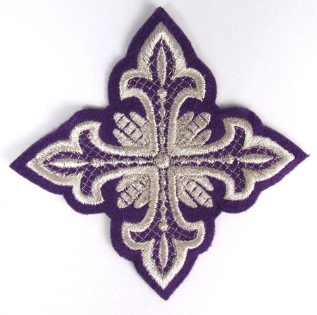 Крест 2 ОСТРЫЙ, фиолетовый с серебром,10-12 см