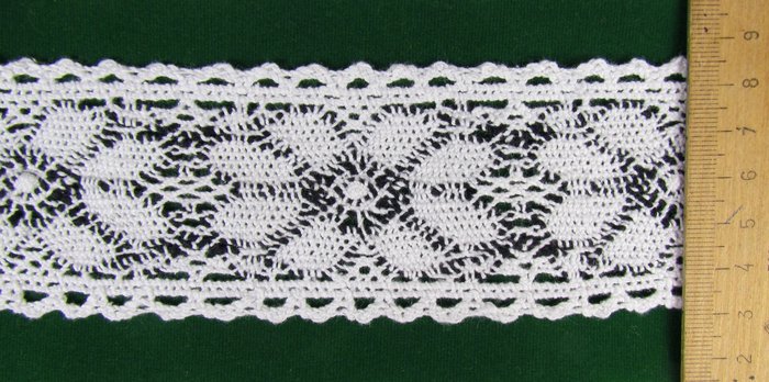 Кружево 116, плетеное, белое + черное