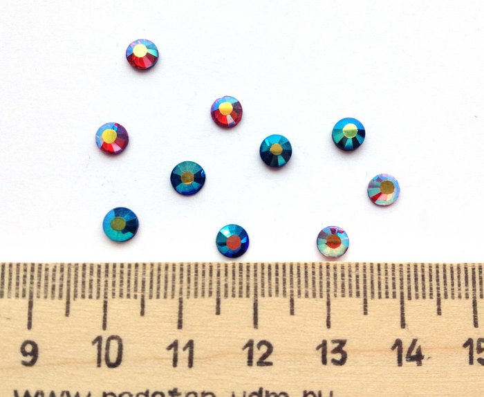 Стразы клеевые, стекло, цвет-микс