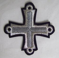 Крест 3 ПЕТЕЛЬНЫЙ, фиолетовый с серебром,8-9 см Крест 3 ПЕТЕЛЬНЫЙ, фиолетовый с серебром,8-9 см