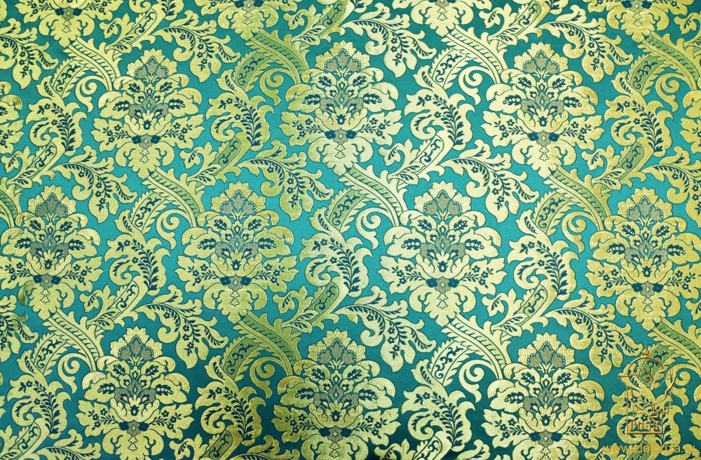 Парча ПП ЭДЕМ зеленый с золотом, шир. 150см. Павловский Посад,