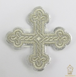 Крест 4 ОКРУГЛАЯ ПЛЕТЕНКА, лаке с серебром,6-7 см