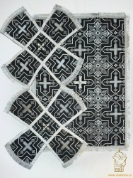 Покровцы шелк, черные с серебром