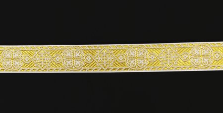 Галун ВИЗАНТИЯ, белый с золотом, шир. 2,3 см, ФР