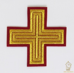 Крест 2 АНДРЕЕВСКИЙ, красный с золотом, 10-12 см