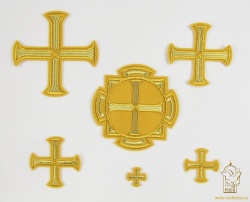 Набор крестов, иерейский, БУЛАТ, горчица с золотом, 14 шт