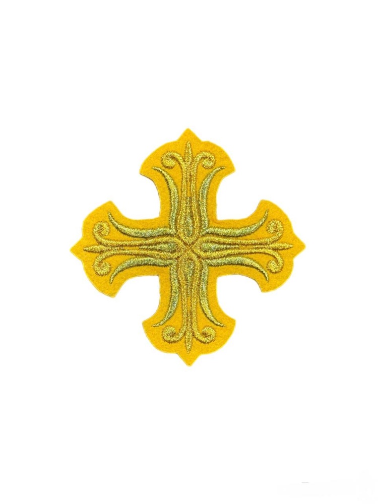 Крест 4 СОФИЯ желтый с золотом, 6 см