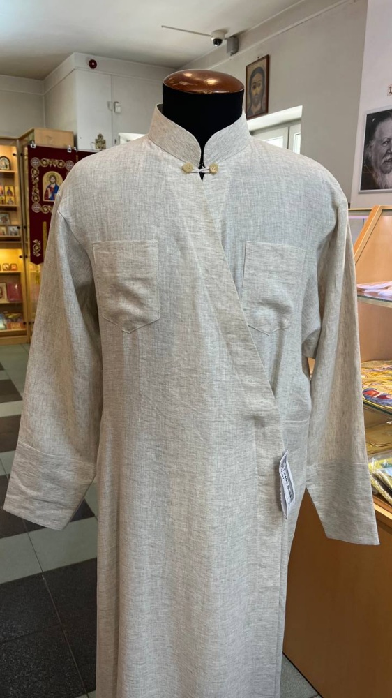 Подрясник Греческий, мужской, лен меланж