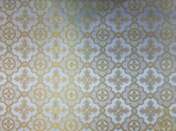 Парча ПОДСОЛНУХ, белая с золотом, шир. 150 см, Рахманово