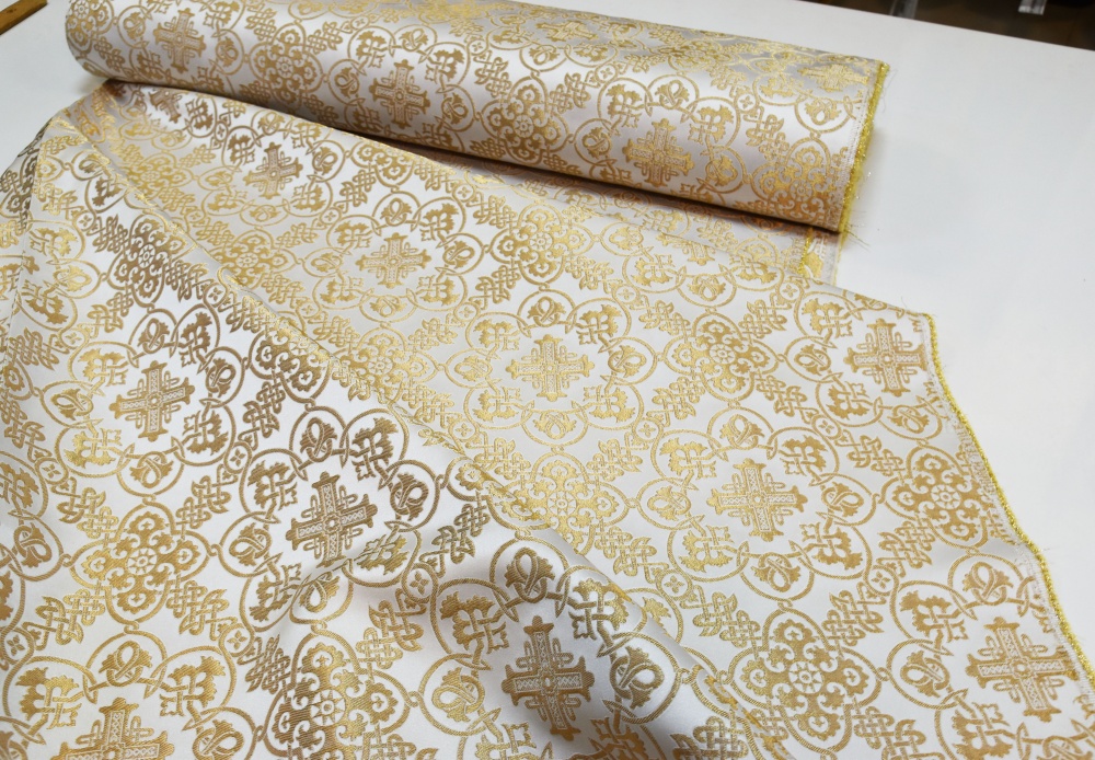 Парча ВИФЛЕЕМ, белый с золотом, шир. 160 см