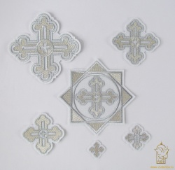 Набор крестов, иерейский, СТАРОРУССКИЙ, белый с серебром, 14 шт Набор крестов, иерейский, СТАРОРУССКИЙ, белый с серебром, 14 шт