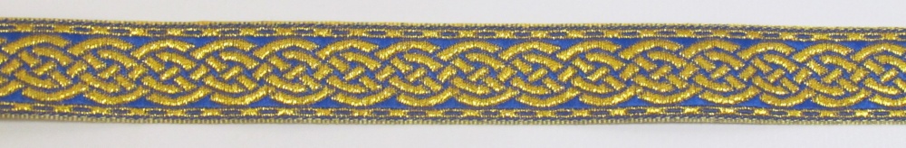 Галун ПЛЕТЕНКА, синий с золотом, шир. 2,2 см, РА