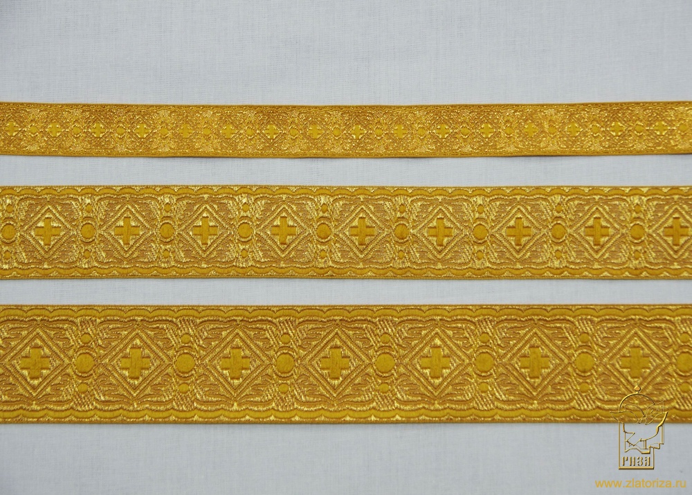 Галун СИНОД, желтый с золотом, шир. 4 см, 50 м в ролике, МДК
