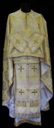 Облачение иерейское , Греческое, шелк белый с золотом.