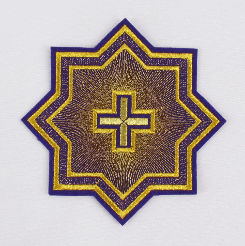 Набор крестов, иерейский, АНДРЕЕВСКИЙ, фиолетовый с золотом, 14 шт